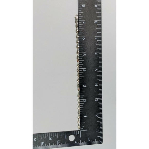 Vintage Sterling Silver Twisted Herringbone Bracelet 7 inches Italy - Picture 4 of 4